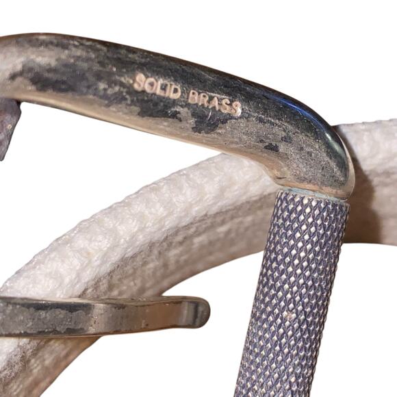 Men’s Cole Haan Size 36 Canvas Belt with Leather Accent and Solid Brass Hardware - Picture 6 of 15